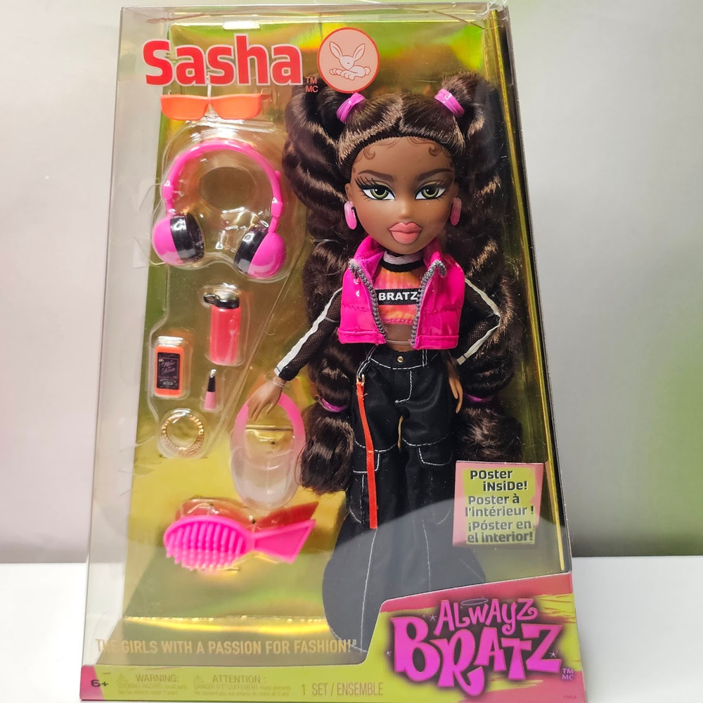 Alwayz Bratz Sasha Fashion Doll with 10 Accessories and Poster Multicolor NWT